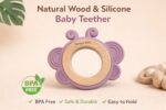 Sprout Kidz Butterfly Wooden Teether for Babies Natural Safe Chew Toy - Image 2
