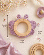 Sprout Kidz Butterfly Wooden Teether for Babies Natural Safe Chew Toy - Image 3