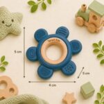 Sprout Kidz Flower Wooden & Silicone Teether for Babies Safe Chew Toy - Image 3