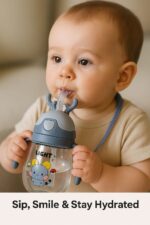 Sprout Kidz Horn Shape Straw Sipper Bottle for Kids Spill Proof Sipper 600ml - Image 4