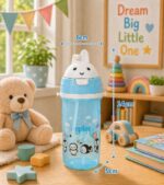 Sprout Kidz Bunny Kids Water Bottle BPA-Free Plastic Straw Sipper - Image 3