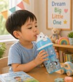 Sprout Kidz Bunny Kids Water Bottle BPA-Free Plastic Straw Sipper - Image 4