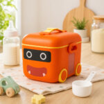 Sprout Kidz Bus Shape Baby Milk Powder Container BPA-Free Plastic Storage Box with Spoon