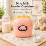 Sprout Kidz Dinosaur Baby Milk Powder Container BPA-Free Plastic Storage Box with Spoon - Image 3