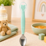 Sprout Kidz 2 in 1 Silicone Baby Soft Tip Spoon & Stainless Steel Fruit Scraper Spoon