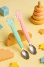 Sprout Kidz 2 in 1 Silicone Baby Soft Tip Spoon & Stainless Steel Fruit Scraper Spoon - Image 5