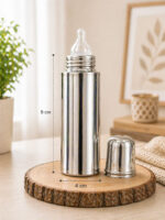 Sprout Kidz Stainless Steel Baby Feeding Bottle with Bottle Cleaner Combo Pack of 1 BPA-Free Silicone Nipple - Image 3