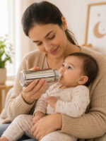 Sprout Kidz Stainless Steel Baby Feeding Bottle with Bottle Cleaner Combo Pack of 1 BPA-Free Silicone Nipple - Image 4