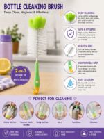 Sprout Kidz Baby Bottle Cleaning Brush, BPA-Free Multi- Use Cleaning Brush - Multicolour - Image 5