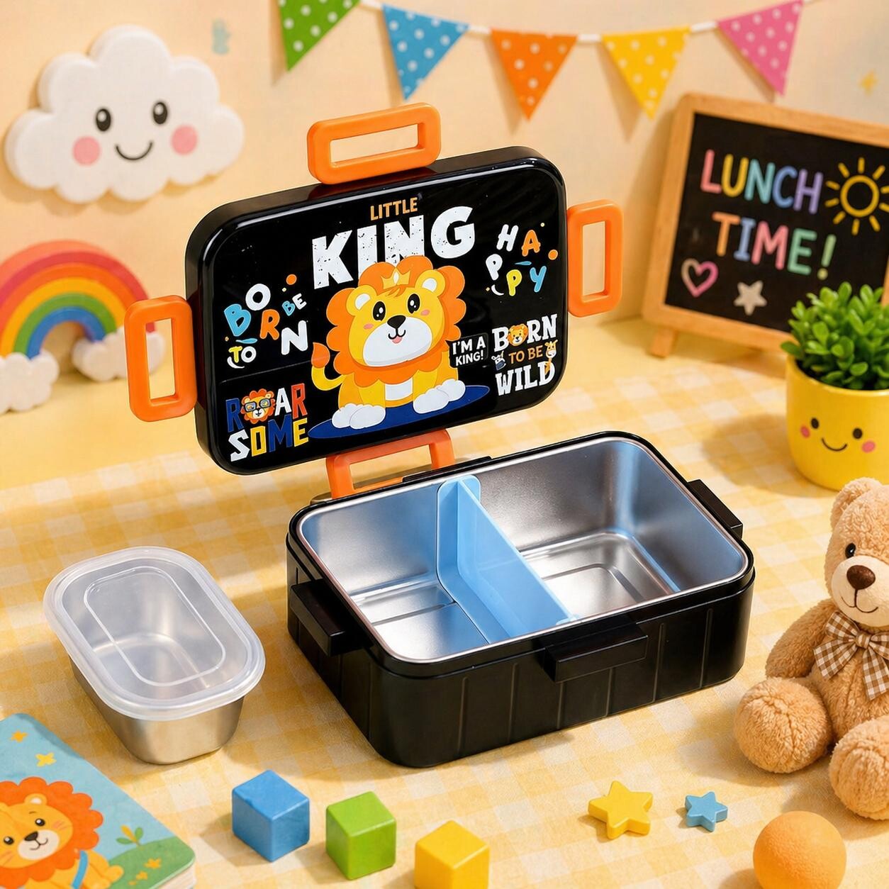 22607116a Sprout Kidz Fruit Lunch Box Insulated Steel with Premium BPA-Free Plastic Lid - Image 1