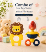 Sprout Kidz Lion Teether & Twister Fruit Feeder Combo BPA-Free Silicone