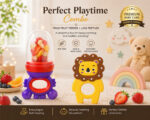 Sprout Kidz Lion Teether & Frog Fruit Feeder Purple Red Combo BPA-Free Silicone