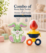 Sprout Kidz Bunny Teether & Twister Fruit Feeder Combo BPA-Free Silicone