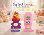 Sprout Kidz Car Key Teether & Frog Fruit Feeder Purple Red Combo BPA-Free Silicone