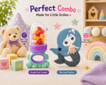 Sprout Kidz Mermaid Teether & Frog Fruit Feeder Purple Teal Combo BPA-Free Silicone