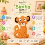 Sprout Kidz Simba Teether & LoveL Fruit Feeder Blue Combo BPA-Free Silicone - Image 5