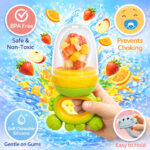 Sprout Kidz Mermaid Teether & Frog Fruit Feeder Green Yellow Combo BPA-Free Silicone - Image 2