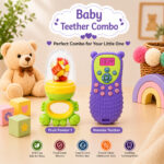 Sprout Kidz Remote Teether & Frog Fruit Feeder Green Yellow Combo BPA-Free Silicone