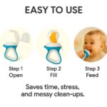 Sprout Kidz Squirrel Teether & LoveL Fruit Feeder Blue White Combo BPA-Free Silicone - Image 2