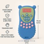 Sprout Kidz Remote Teether & LoveL Fruit Feeder Blue Green Combo BPA-Free Silicone - Image 3