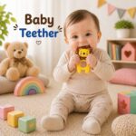 Sprout Kidz Lion Teether BPA-Free Silicone Soft Chew Toy for Babies Pack of 1 - Image 4