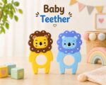 Sprout Kidz Lion Teether BPA-Free Silicone Soft Chew Toy for Babies Pack of 1 - Image 5