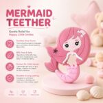 Sprout Kidz Mermaid Teether BPA-Free Silicone Soft Chew Toy for Babies Pack of 1 - Image 2