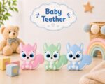 Sprout Kidz Squirrel Teether & LoveL Fruit Feeder Blue White Combo BPA-Free Silicone - Image 5