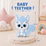 Sprout Kidz Squirrel Teether & LoveL Fruit Feeder Blue White Combo BPA-Free Silicone - Image 4