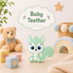 Sprout Kidz Squirrel Teether BPA-Free Silicone Soft Chew Toy for Babies Pack of 1