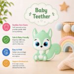 Sprout Kidz Squirrel Teether & Frog Fruit Feeder Green Yellow Combo BPA-Free Silicone - Image 3