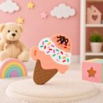 Sprout Kidz Ice Cream Teether BPA-Free Silicone Soft Chew Toy for Babies Pack of 1