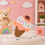 Sprout Kidz Ice Cream Teether BPA-Free Silicone Soft Chew Toy for Babies Pack of 1 - Image 3