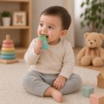 Sprout Kidz Remote Teether & Frog Fruit Feeder Purple Teal Combo BPA-Free Silicone - Image 4