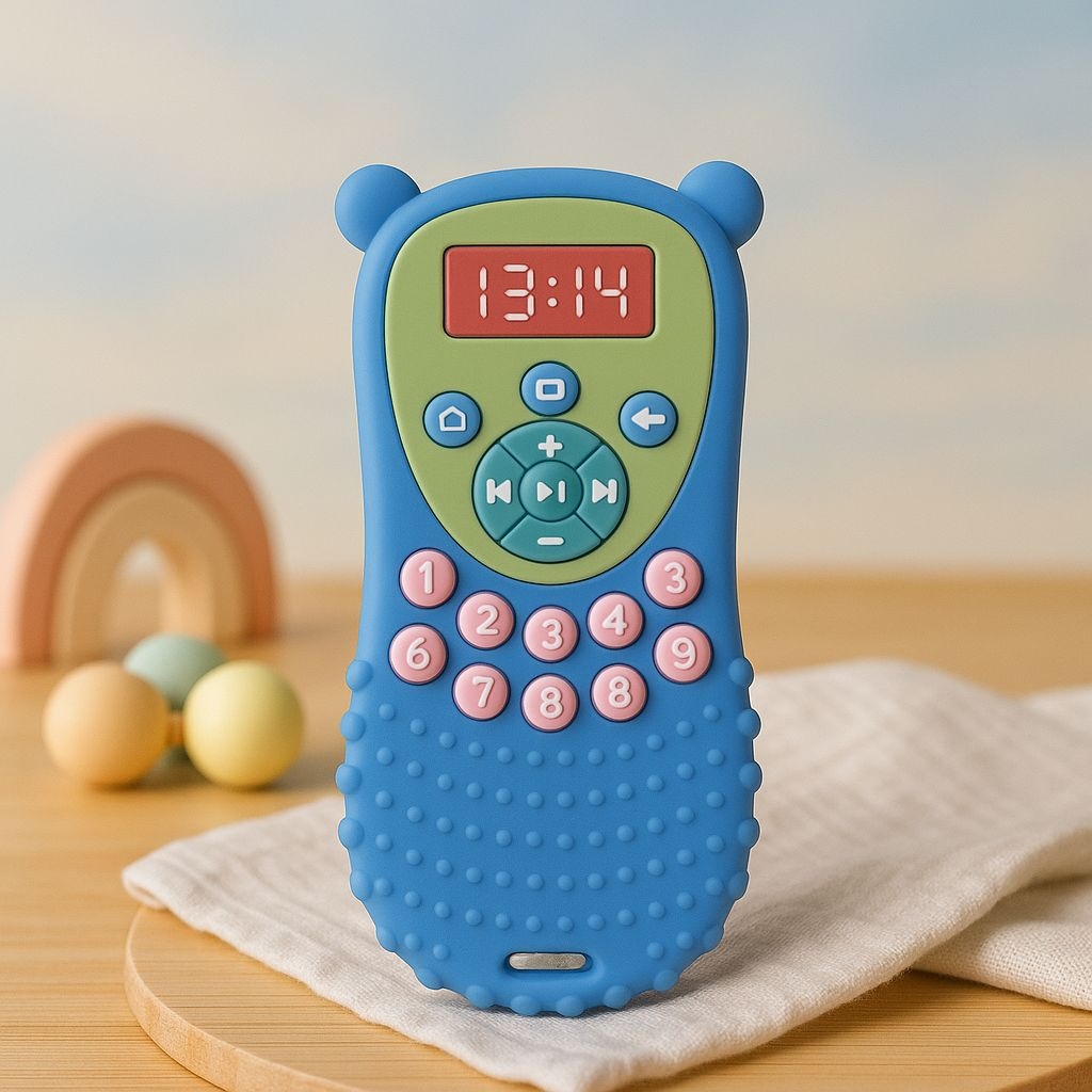 22607337a Sprout Kidz Remote Teether BPA-Free Silicone Soft Chew Toy for Babies Pack of 1 - Image 1
